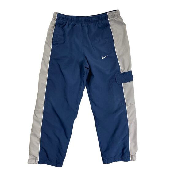 Nike Boys Blue & Gray Track Pants – Size Medium (10-12) – Y2K Vintage Style - Picture 1 of 11